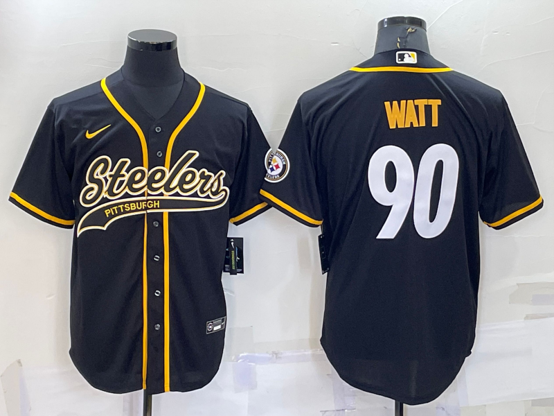 Men's Pittsburgh Steelers T.J. Watt #90 Black Jersey Joint edition